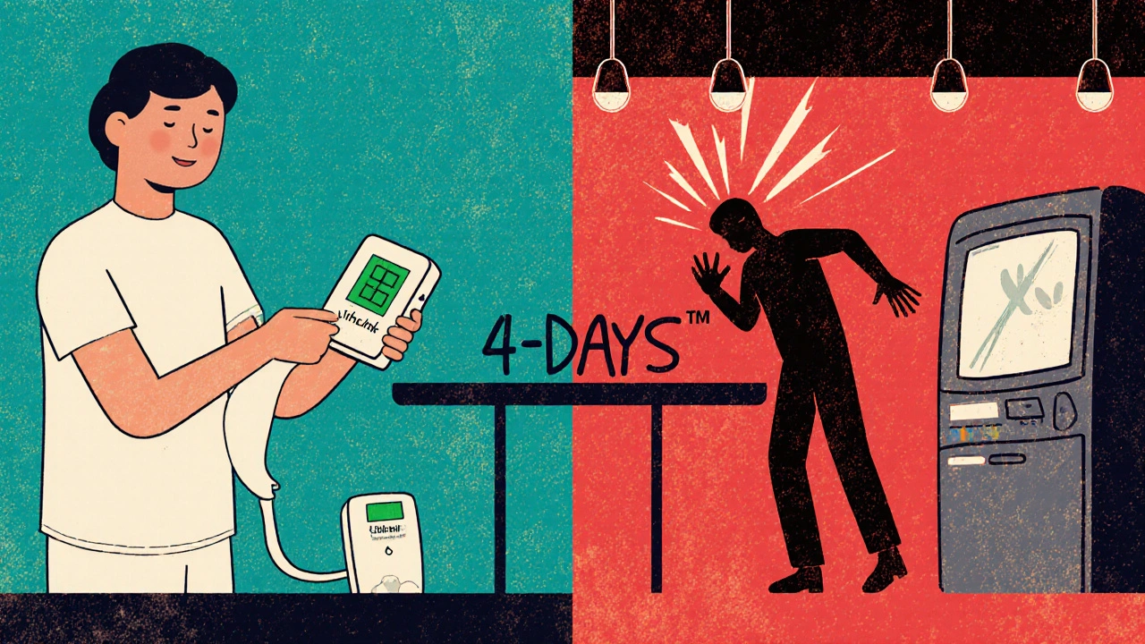Split scene: calm home lithium test vs. hospital emergency, showing how quickly toxicity can escalate.